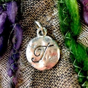 Letter T Monogrammed Charm with Jump-Ring